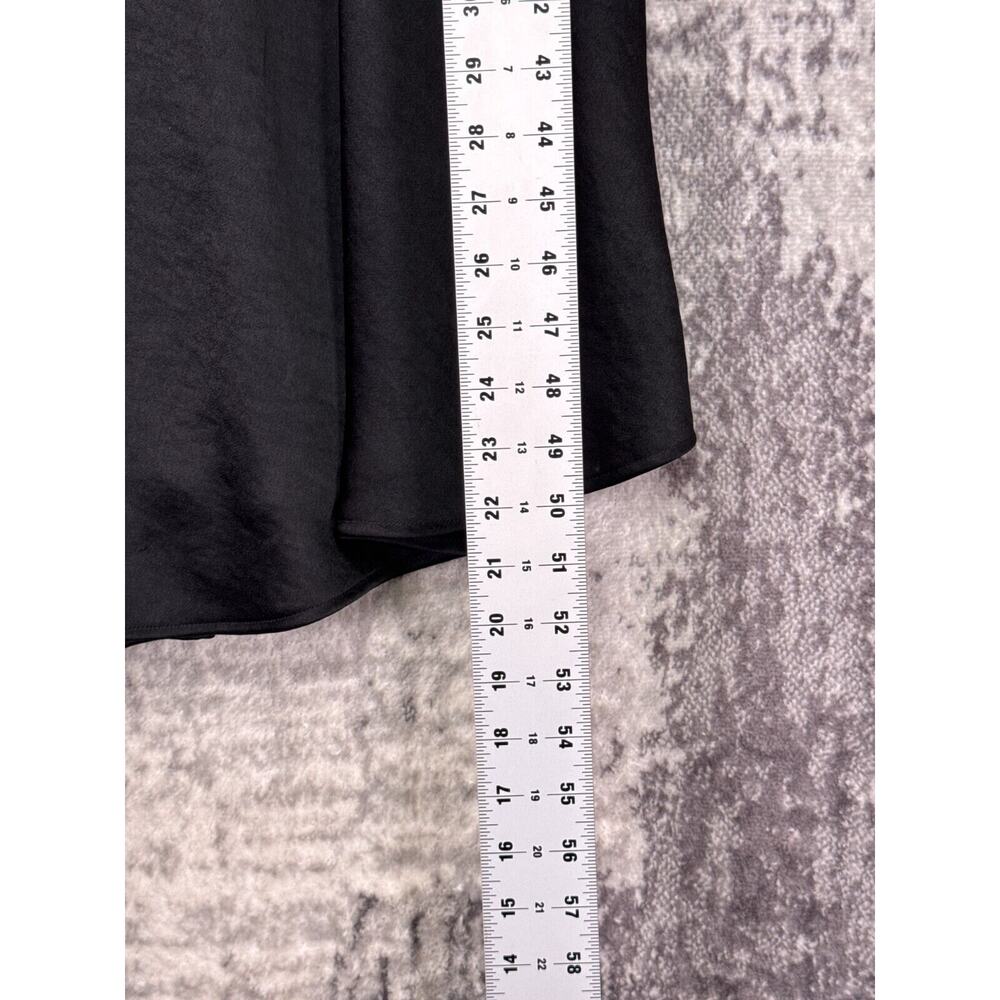 New Boden Dress 12 R Womens Black Satin Asymmetrical Midi Maxi - Picture 8 of 10